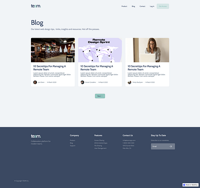 team app2020 blog blog cms design figma minimal uidesign ux web webdesign webflow website