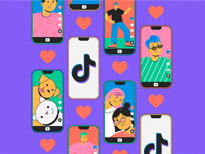 Promotion to Tik Tok art business cats design digital illustration skillbox tiktok vector