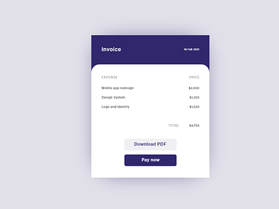 #DailyUI #046 - Invoice 046 adobe xd app daily ui dailyui design invoice mobile mobile ui payment price ui ux