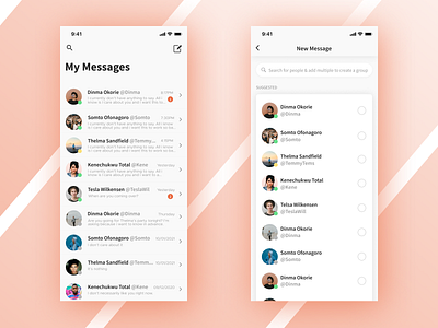 Starting a New Message design message message app messages messaging messaging app mobile app design product design start a new message ui ux