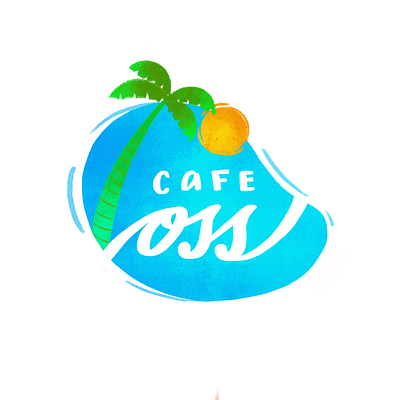 Oss hand drawn logo procreate tropical