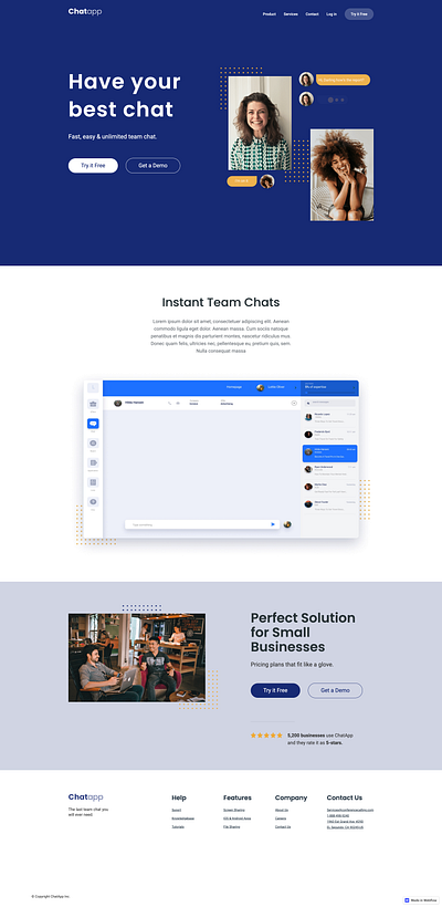 chat app team figma uidesign webflow