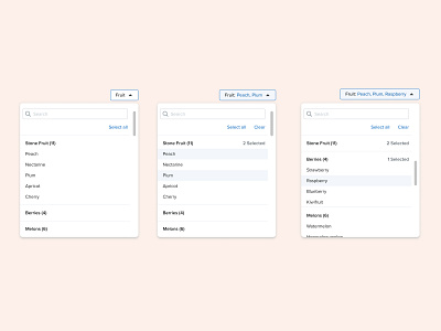Mulit-Select Menu clean dropdown dropdown ui quick filter scrolling selection ui ui design user interface ux