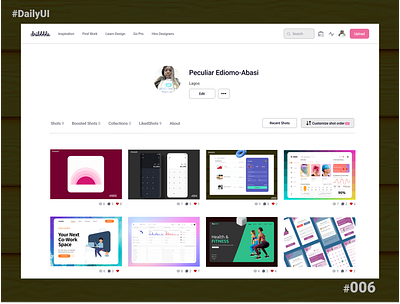 Profile Page — DailyUI 006 daily 100 challenge daily006 dailyui dailyuichallenge ui ui ux uidesign