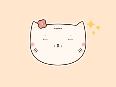 Cute Cat Sparkles Emoji beautiful cat creative cute art cute illustrations funny happy illustration kawaii lovely positive sparkles emoji