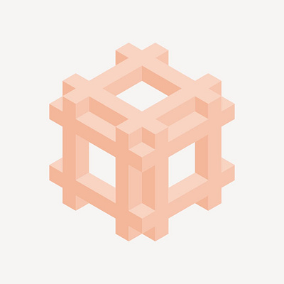 Peachy isometric cube design flatdesign flatposter geometric geometric art illustration vector