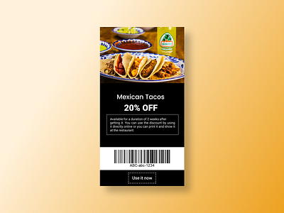 Daily UI Challenge#061 : Redeem Coupon coupon coupons daily 100 challenge dailyui dailyui061 dailyui61 dailyuichallenge design food redeem coupon tacos ui webdesign