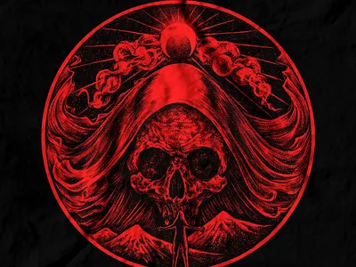 SOLD artwork band merch clothing design dark art dark artist dark illustration dotwork dribbble girl horror art illustration macabre merch design red sebrodbrick skull skull art t shirt design