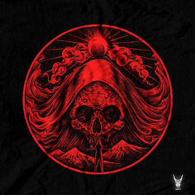 SOLD artwork band merch clothing design dark art dark artist dark illustration dotwork dribbble girl horror art illustration macabre merch design red sebrodbrick skull skull art t shirt design