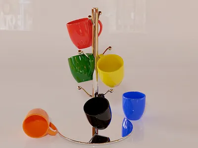 Mug Set with Stand blender blender3d design mug stand