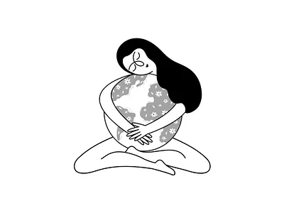 Earth day! 22 aipril banner black doodle earth day earthy ecology environmental girls lineart peace poster recycle womans world