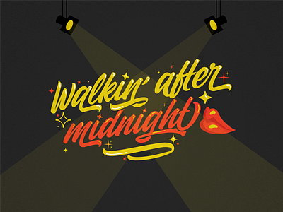 Walkin´ After Midnight branding cartoon design design art designer hand lettering handlettering handmade illustration letter lettering script script lettering type typo typographic typography typography art vector