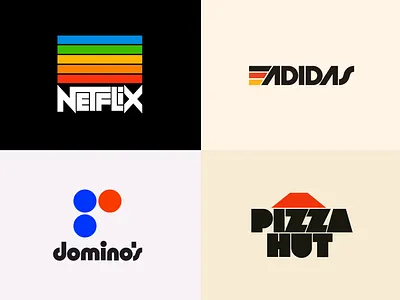 Retro Logos 60s 70s adidas amazon concept design dominos honda instagram logo logodesign logos netflix pizza hut retro