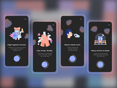 Corona App - On Boarding Concept corona covid covid 19 onboarding pandemic