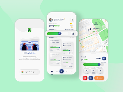 Driving Activities App activities activity cars design driver driver app drivers driving driving school map mobile app mobile ui ui uidesign uiux ux