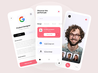 🧳 Jobsquare - Job vacancy UI KIT 🧳 animated animation animation design branding clean design flat job jobs mobile animation product design productdesign ui uiux