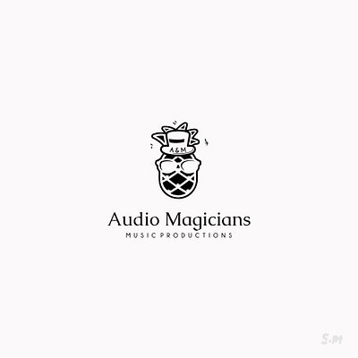 Audio Magicians Logo Design audio logo logo design logo designer logo maker luxury logo magician logo music logo pineapple logo