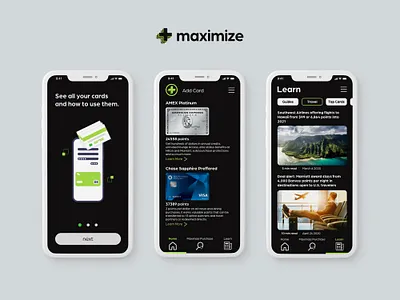 Maximize UI Design app branding design graphic design minimalist points travel ui ux