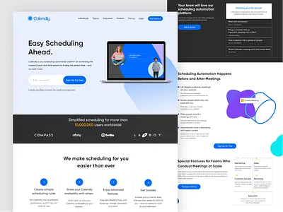 Calendly Landing Page best design calendly design illustration landing page minimal schedule ui uidesign uiux uiuxdesign web design web header website design