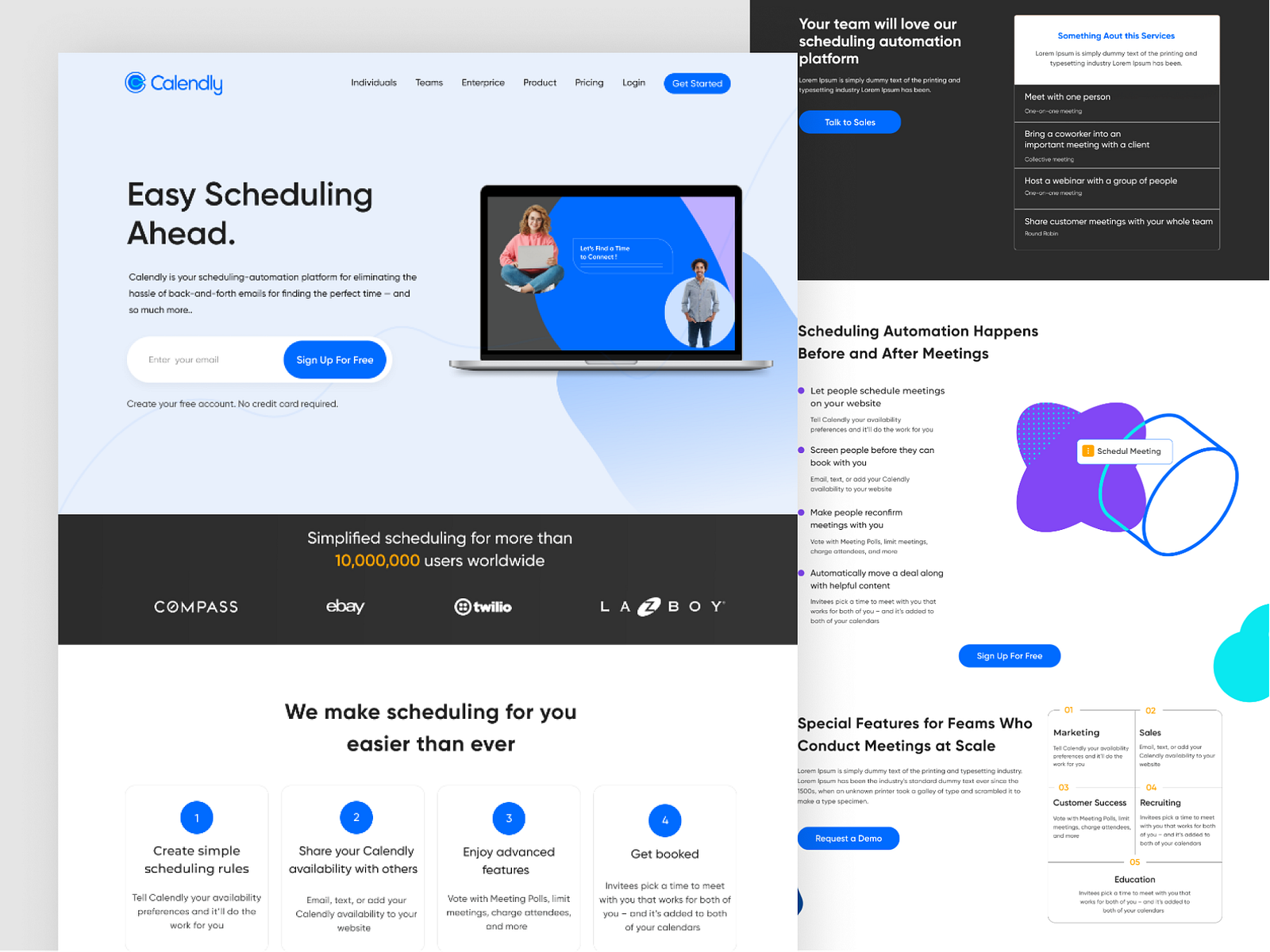 Calendly Landing Page by jubayer ahmed on Dribbble