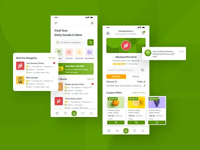 Grocey booking app ui ux design app app design application ecommerce ecommerce app green groceries grocery grocery app grocery store online store store ui ui ux ui design uidesign uiux ux ux design uxdesign