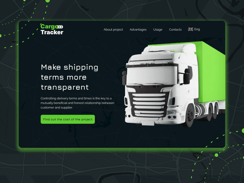 CargoTracker Landing Page animation design desktop figma illustration iot landing logistics ui web web design