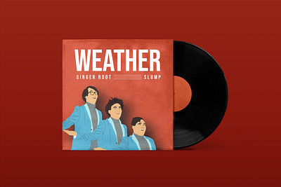 Weather Ginger Root Cover Mockup adobe illustrator adobe photoshop art design flat ginger root graphic design graphics illustration minimalistic music art slump vinyl cover weather