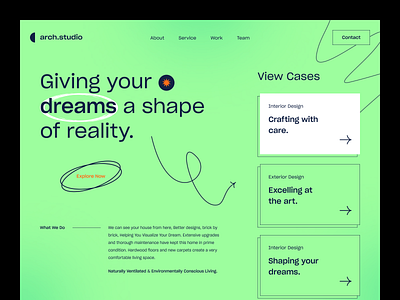 Architecture Studio - Landing Page UI animation architecture architecture website branding header exploration header ui hero homepage landing page minimal najmul new trend popular shot typography ui uiux visual design web design website website design