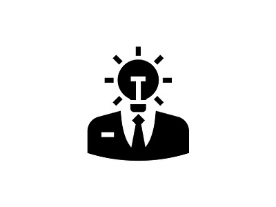 Business idea 🙍‍♂️💡 art bulb business businessman creativity creator design glyph graphic icon idea light person solution user vector