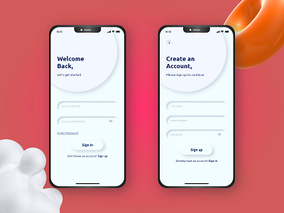 Sign in/Sign up Page UI login page login screen mobile app ui neomorphism onboarding screen sign in sign up template