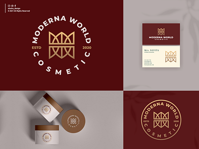 MODERNA WORLD COSMETIC LOGO DESIGN alesha design apparel awesome behance cosmetic dribbble elegant excellent initial initials inspirations instagram lettermark letters logo pinterest symbol typography vector