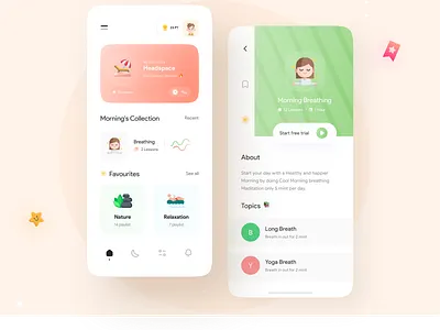 Stress Relaxation App anxiety app calming app chill chilling courses creative green illustration meditation app mindful minimal music relaxation relaxing app relief stress ui uiux yoga