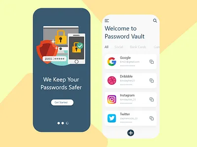 Password Manager App UI Design adobexd ankitcreatives design ui uidesign