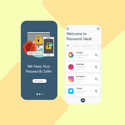 Password Manager App UI Design adobexd ankitcreatives design ui uidesign