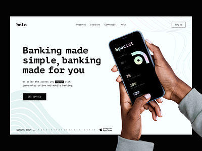 Holo Banking - Homepage bank bank app banking banking app banking card banking dashboard banking website creditcard finance fintech gradient holo homepage invoice landing landingpage minimal mobile web