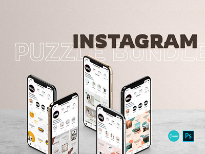 INSTAGRAM PUZZLE Bundle - PS & Canva