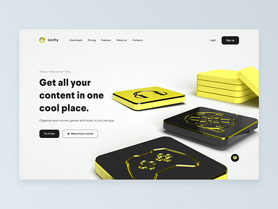 Unifly Media webpage 3d app design interface media ui userinterface ux webdesign website
