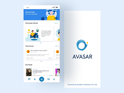 Mental Health Application UI design app branding design dribbble illustration logo minimal social app ui ux