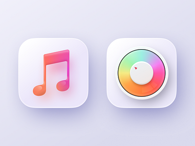 ICON PRACTICE - 5 icon illustration logo music skeuomorph theme ui