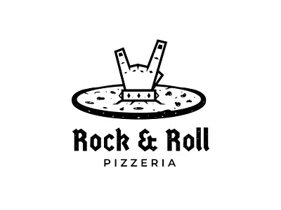 pizzeria bar black design food inspiration logo music pizza pizzeria rock rock and roll vector white