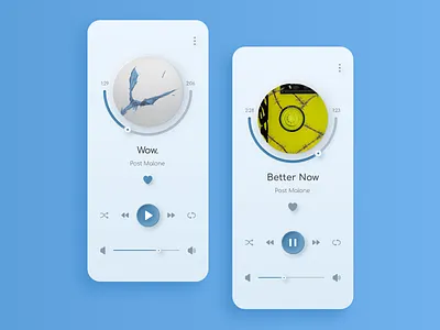 Music Player App 🎵 2021 design android app design apple design application design clean design flat ios app design minimalism mobile app mobile ui music music app music player neomorphism neumorphism skeuomorphism trending design ui ui elements ux