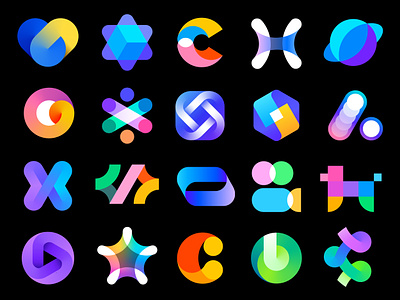 Logo Collection 6 app branding gradient icon logo mark monogram technology