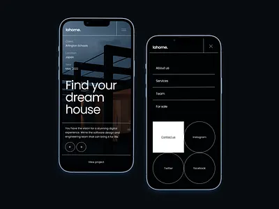 Lahome-mobile architecture clean dark theme design home homepage house landingpage madeontilda minimal mobile real estate service studio typography ui web web design webdesign