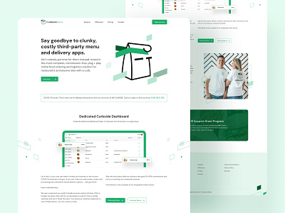 CurbsideNinja - Food ordering and logistic solution agency app clean curb curbside dashboad design food green illustraion logistic menu ninja ordering packaging restaurants shape solution ui ux