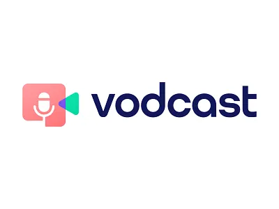 Vodcast app brand identity branding camera logo logodesigner mic negative space podacst podcast logo podcasting sale ui design video