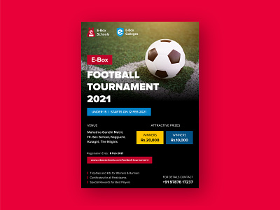 Poster for Football Tournament brochure champions league college event composite design event branding event flyer football football club football league football tournament footballer games graphic design instagram post instagram post design nilgiris poster design posters soccer social media branding