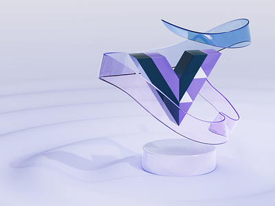Visual for Viola Growth 3d 3d artist 3dillustration branding c4d capital fund cgi clean contemporary design glass invest logo motion graphics purple ribbon technology waves web white