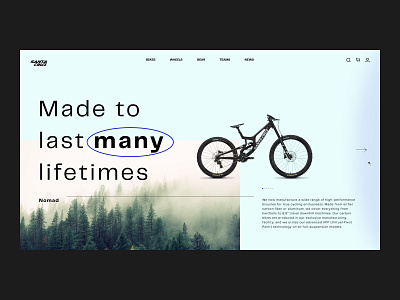 Santa Cruz — Concept Redesign // 001 bikes image slider interface landingpage mountain bikes photography product design redesign santa cruz typogaphy uiux website website concept