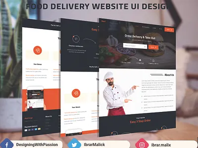 food delivery ui mockup webdesign website