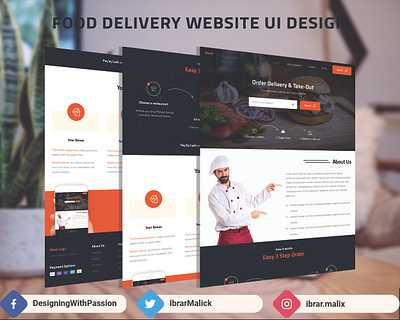 food delivery ui mockup webdesign website